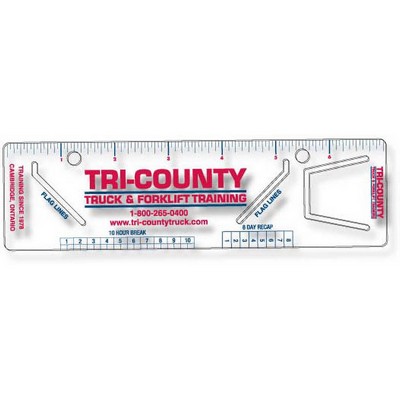 .030 Clear Plastic Logbook Ruler, Stock Shape LBR6 (2"x7.13"), Spot Color