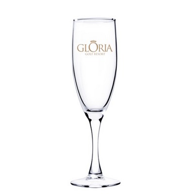 5.75 Oz. Champagne Flute Glass W/Tapered Stem (Deep Etch)