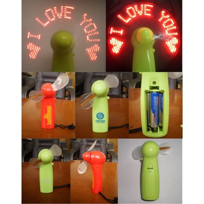 Mini Battery Operated Flash Fan w/ Message