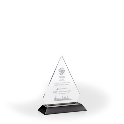 Brilliant Diamond Award with Black Wood Base, Small - Engraved