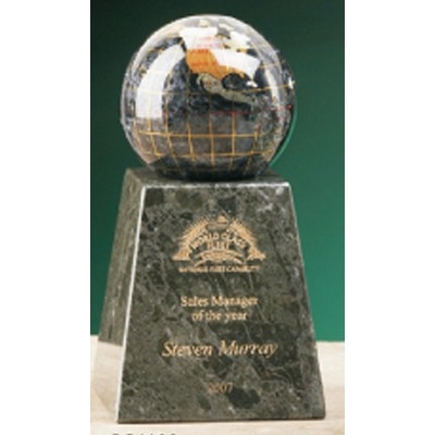 7" Precious Stone Globe on Marble Base Award