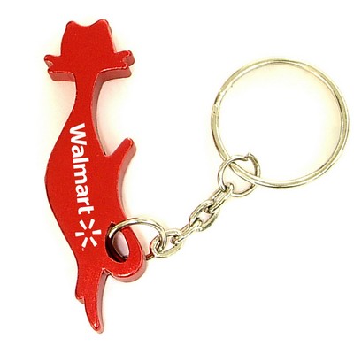 Cat Aluminum Bottle Opener w/Key Chain (6 Week Production)