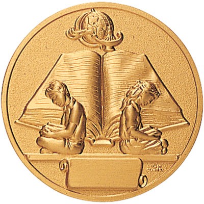 2" Reading Achievement High Relief Stamped Medallion Insert Disc