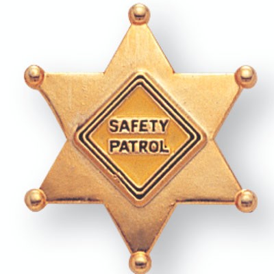 7/8" Die Struck Enameled Gold Plated School Safety Patrol Pin