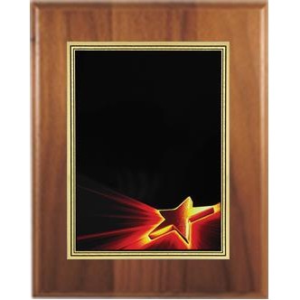 5" X 7" Cherry Plaque with a "Star" 3 7/8" x 5 7/8" Hi-Definition Plate