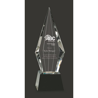 Reflective-BB Obelisk Facet Crystal Award S - 9 1/2'' H