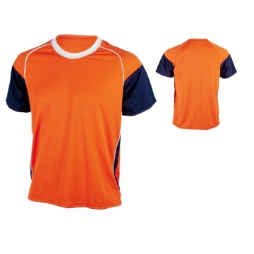 Youth Cool Mesh Soccer Jersey Shirt w/ Contrasting Front Sleeve & Piping