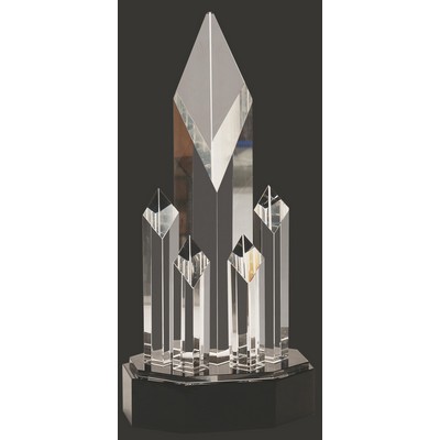 5 Rising Diamonds Crystal Tower Award - 11'' H