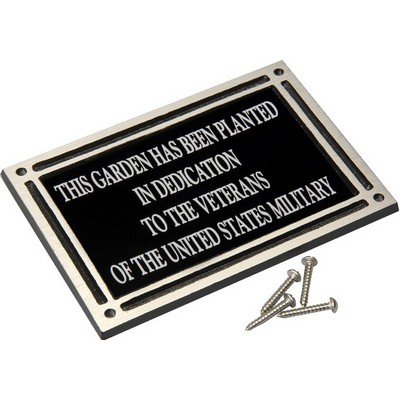 Cast Aluminum Outdoor Award Plaque- 4"x6" Black/Silver