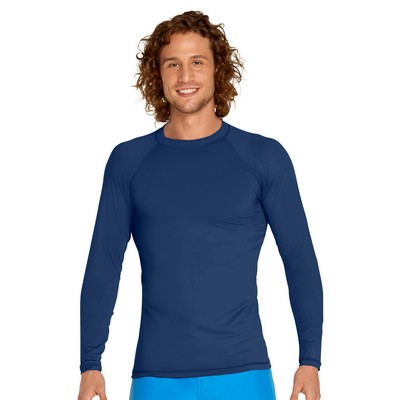 Adult Long Sleeve Rash Guard Shirt - Navy Blue