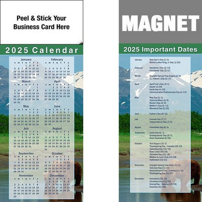 Peel & Stick Full Color Calendar Magnet (3 1/2"x8 1/2")