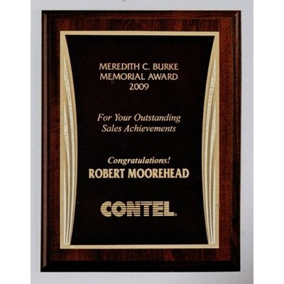 Wood Grain Finish Plaque w/Bevel Framed Plate (9" x 12")