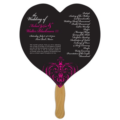 Heart Fast Hand Fan (1 Side) 1 Day