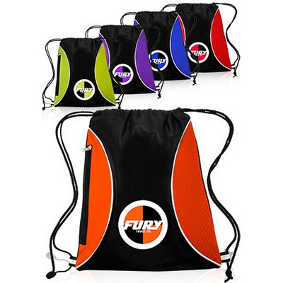 Zipper Side Drawstring Backpacks