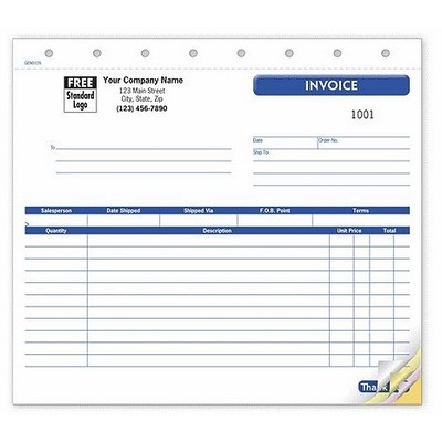 Small Shipping Invoice Form (2 Part)