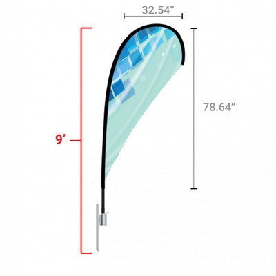 9' Teardrop Flag Double Sided