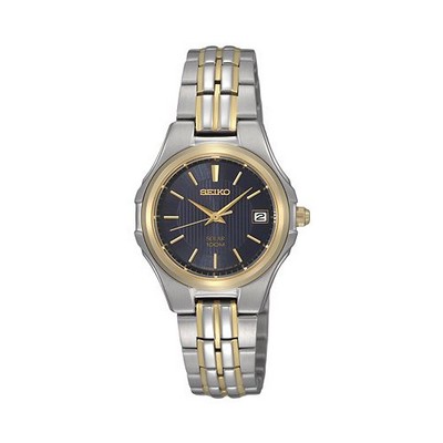 Seiko Women's Solar Two-Tone Bracelet Blue Dial Watch