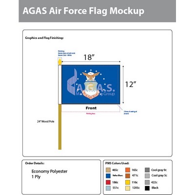 Air Force Stick Flags 12x18 inch