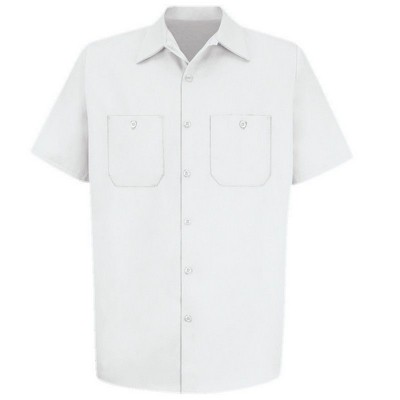 Red Kap™ Men's Short Sleeve Wrinkle Resistant Cotton Work Shirt - White