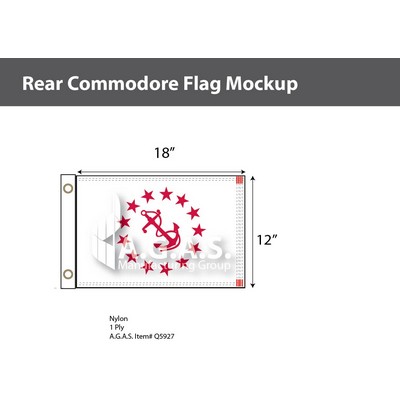 Rear Commodore Flags 12x18 inch