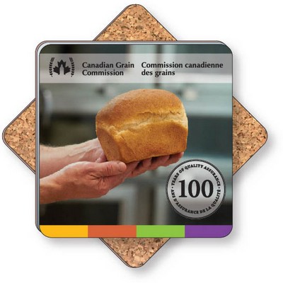 Premium Coasters .100 Gloss Copolyester Top & 1/16" cork base (3.5" x 3.5") Square Full Color