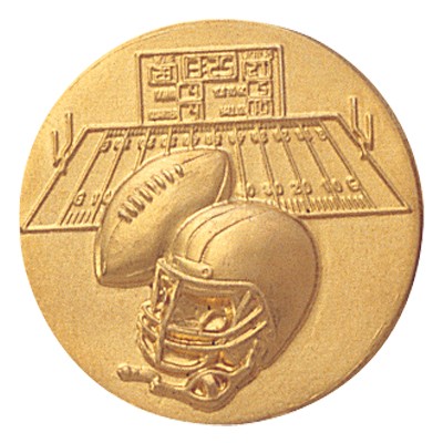 1" Football General Stamped Medallion Disc