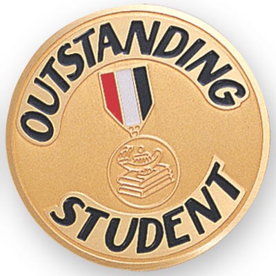 2" Outstanding Student Etched Enameled Medallion Insert Disc