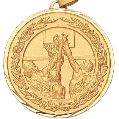 2" K Series Basketball Male Die Struck Medal