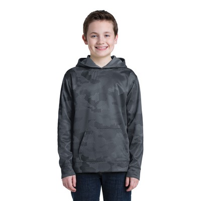 Sport-Tek® Youth Sport-Wick® Camohex Fleece Hooded Pullover