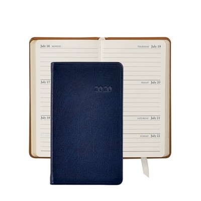 5" Personal Pocket Appointment Book W/ Brights Leather Cover