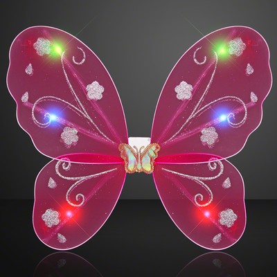 Blinking Fuschia LED Fairy Wings - BLANK