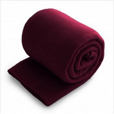 Fleece Throw Blanket - Burgundy Red (50"x60")