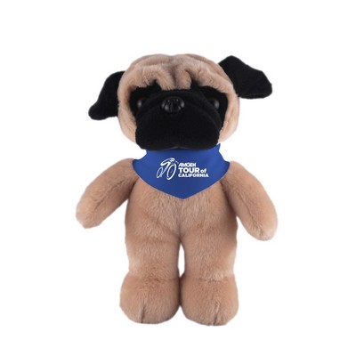 Soft Plush Stuffed Pug with Bandana