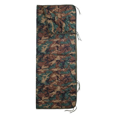 G.I. Type Woodland Camo Rip-Stop Poncho Liners w/ Zipper