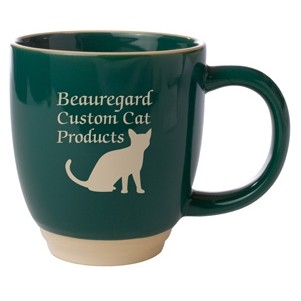 14 Oz. Bistro Heartland Colored Trim Mug (Hunter Green/Almond Beige Trim)