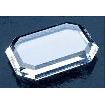 Crystal Beveled Rectangle Paperweight