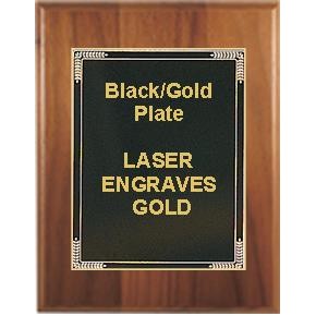 Cherry Plaque 9" x 12" - Black/Gold 7" x 10" Marble Mist Plate