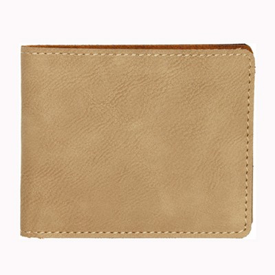 Leatherette Bifold Wallet - Light Brown Screen Imprinted