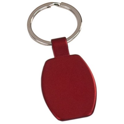 Red Rectangular Metal Key Chain