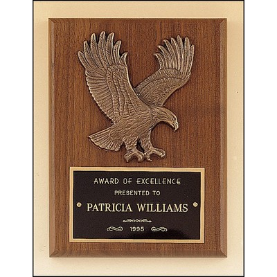 American Walnut Plaque with Bronze Eagle Casting, 6 x 8"