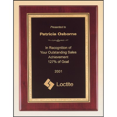 Rosewood Piano Finish Plaque with Brass Plate (11" x 14")