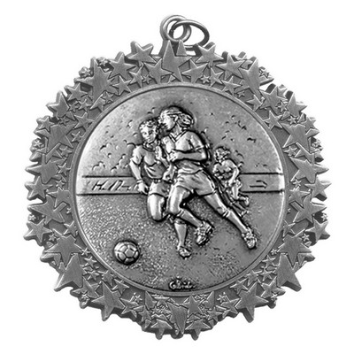 Stock Star Border 2 3/4" Medal- Soccer Female