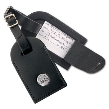 Black Leather Arch Luggage Tag