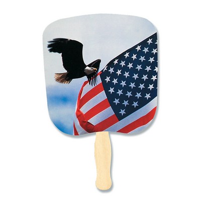 Patriotic Stock Eagle & Flag Hand Held Fan