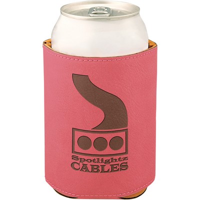 Leatherette Beverage Holder - Pink