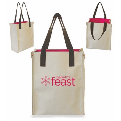 Event Tote w/Urban Leather Handles (Natural Canvas)