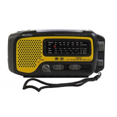 Kaito KA350 Voyager Trek Solar Weather Radio with 5-LED Flashlight