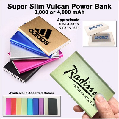 Super Slim Vulcan Power Bank 3000 mAh - Green