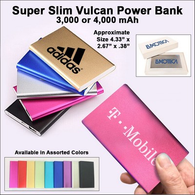 Super Slim Vulcan Power Bank 3000 mAh - Pink