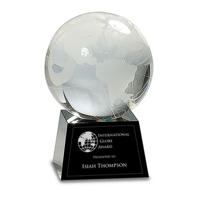 5 1/2" Crystal Globe on Black Base